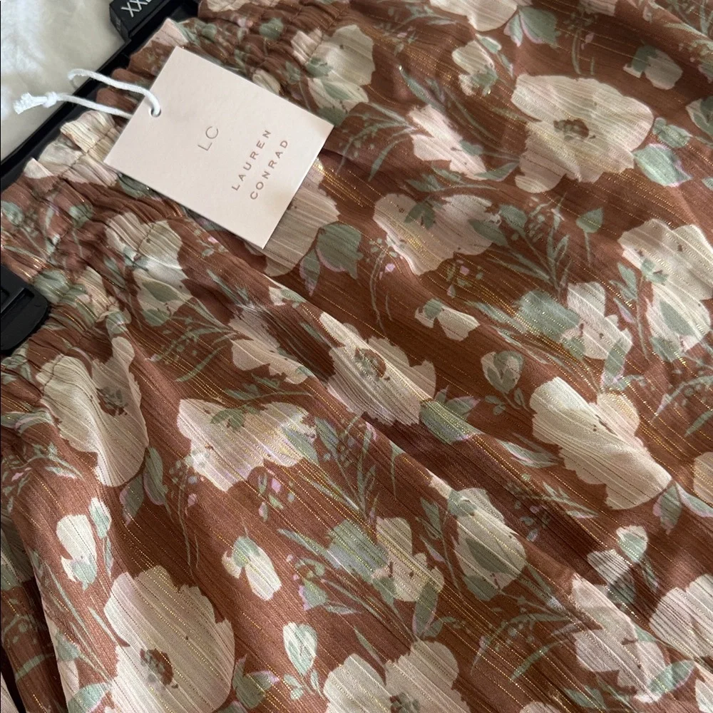 LC Lauren Conrad Pink Floral Midi Skirt - Picture 4 of 4